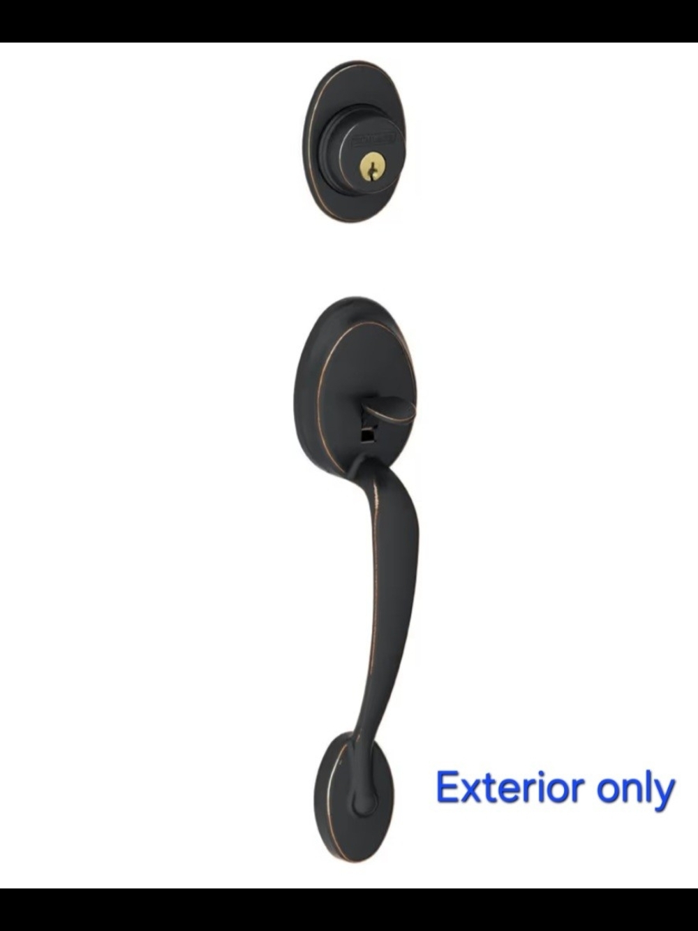 Schlage Exterior Handleset with Deadbolt, Aged Bronze